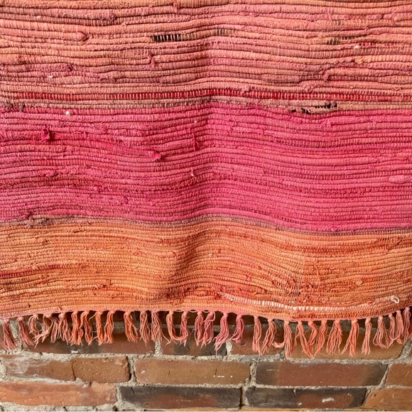 Bohemian Oranges & Pink Throw Rug. - Picture 4 of 6